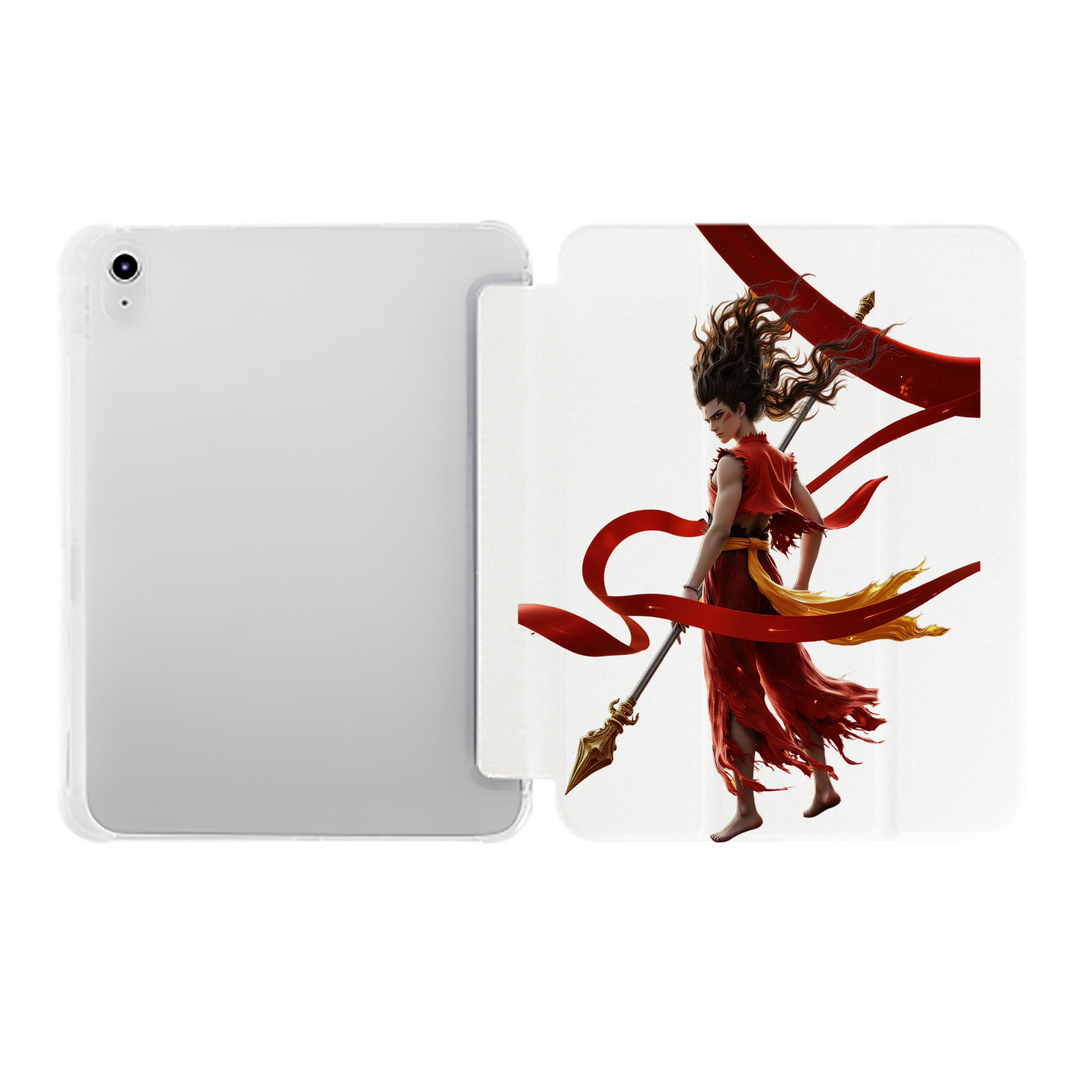 （画像用） Ne Zha 2 ナタ 魔童の大暴れ IPad ケース ペン収納付き 三つ折りスタンド PUレザー×シリコン 対応機種9.5/10.5/10.9インチ